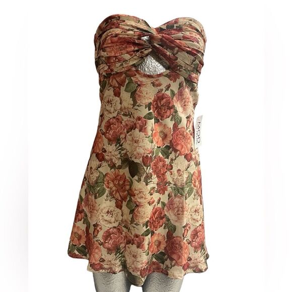 MOD on Trend, Floral strapless mini Dress, Amber floral, size M - Picture 3 of 6